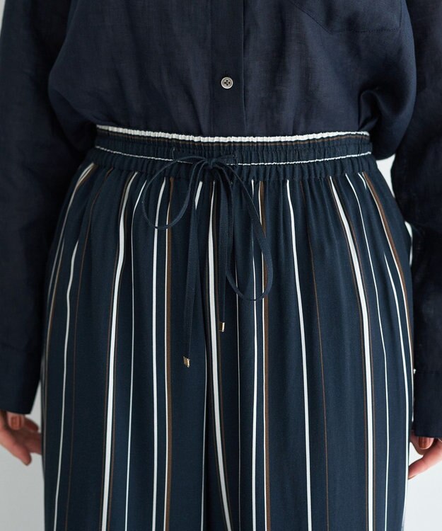 YECCA VECCA アートプリントスリットワイドパンツ Stripe