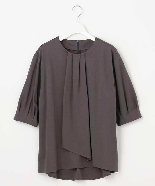 自由区 L 【洗える】ハイツイストポンチアシンメトリー カットソー スレート