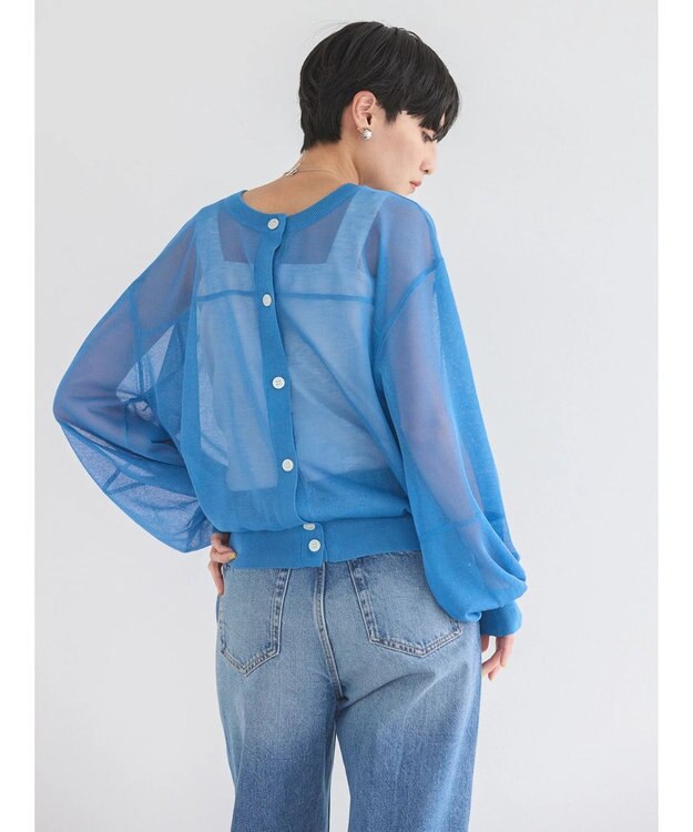 AMERICAN HOLIC 接触冷感２ＷＡＹシアーニットカーディガン Blue