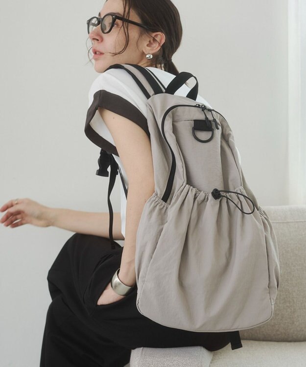 WEGO 【ANGIE VINTAGE】ドローストリンングバックパック ライトグレー