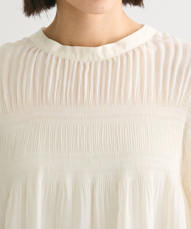 Green Parks マジョリカプリーツブラウス Ivory