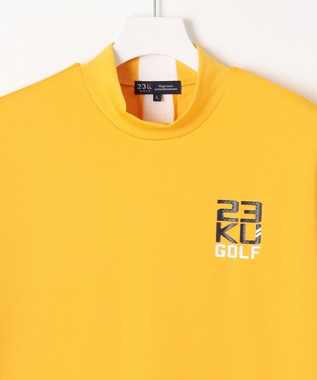 23区GOLF 【MEN】【吸水速乾・UVケア】ベア天竺 モックネックシャツ 適度な厚さで1枚で決まる イエロー系