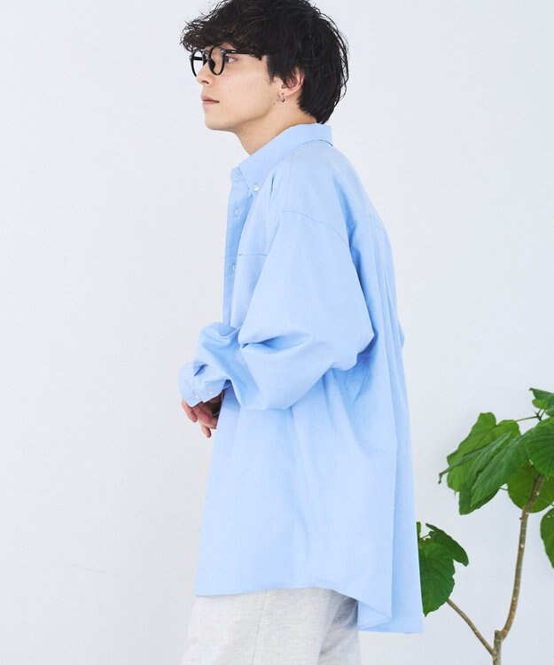 WEGO イージーケアオックスフォードシャツ サックス