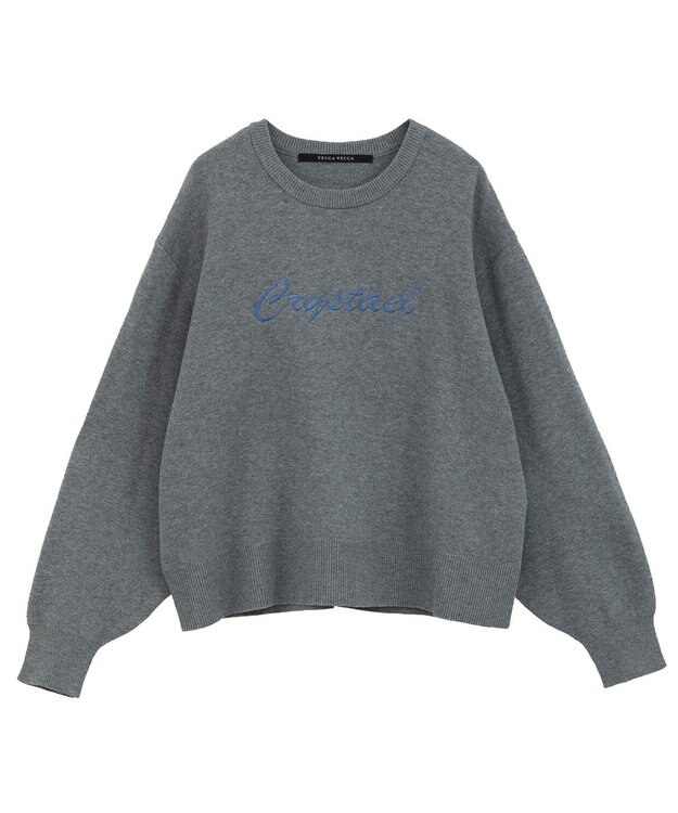 YECCA VECCA 刺繍ロゴニット Gray