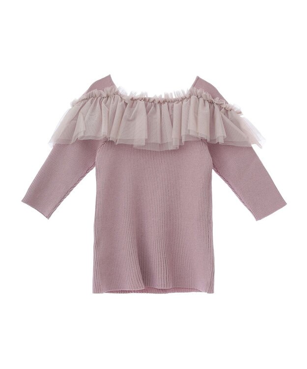 earth music&ecology デコルテチュールニットプルオーバー Dark Pink