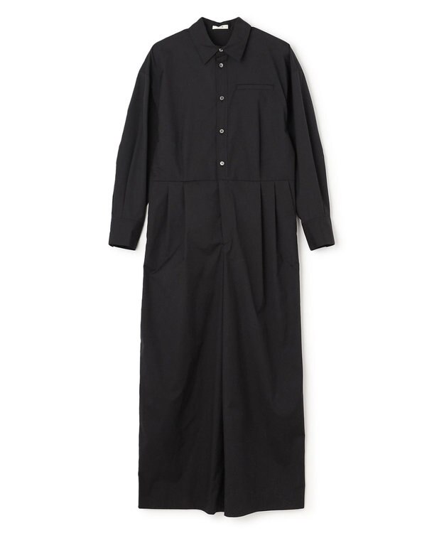 NAVE 【ReNAVE・セットアップ可/洗える/接触冷感/UVケア】コットンポリブロード オールインワン ブラック系