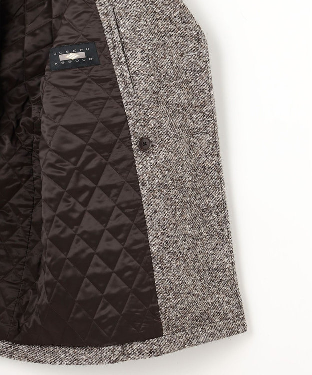 JOSEPH ABBOUD 【イタリア素材/軽量/中綿キルト裏地】ワイドカルゼ ウールジャージー コート ベージュ系