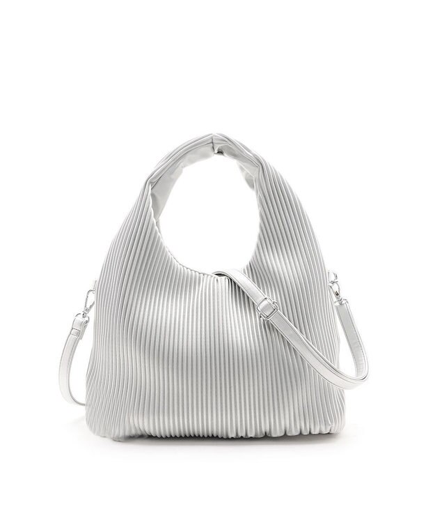 MioFIRANO プリーツワンハンドルバッグ 2WAY　FR エフアール SILVER