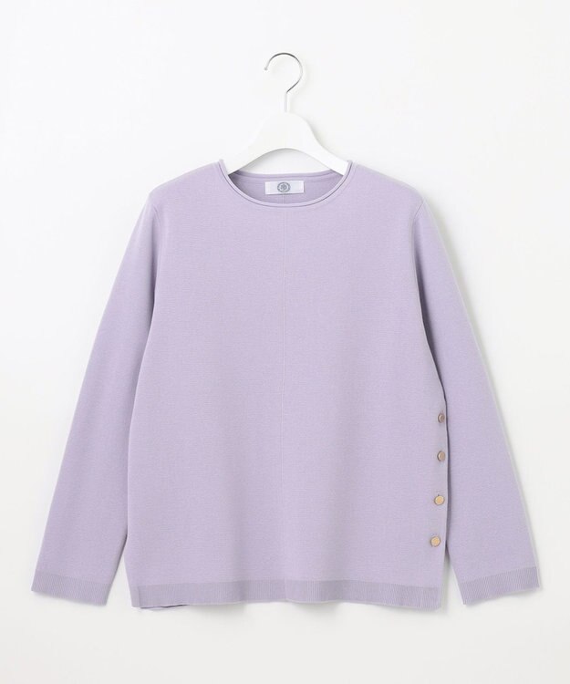 J.PRESS LADIES 【洗える】COTTON ACETATE クルーネック ニット ラベンダー系