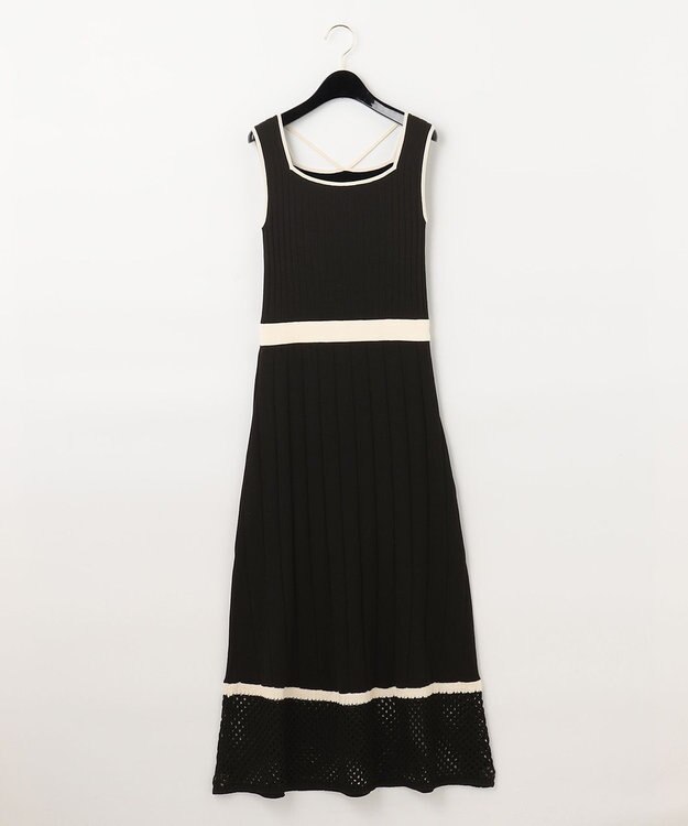 GRACE CONTINENTAL メッシュヘムニットワンピース ブラック