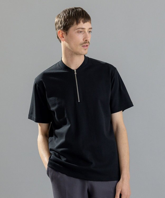 JOSEPH HOMME スビンギザカノコ　ハーフジップ ブラック系