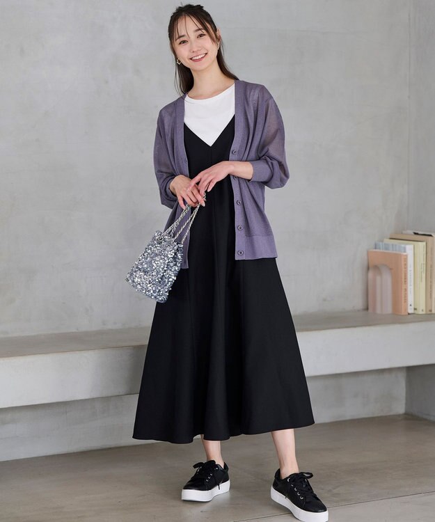 ANY SIS 【洗える】フレアキャミソール ワンピース ブラック