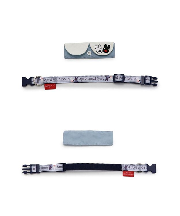 PET PARADISE リサとガスパール  襟付き首輪 《であい柄》Ｓ  小型犬 グレー