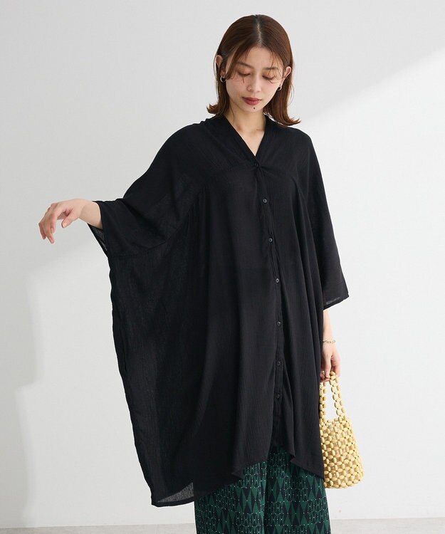 Green Parks Ｉ　レーヨンクレープチュニック Black