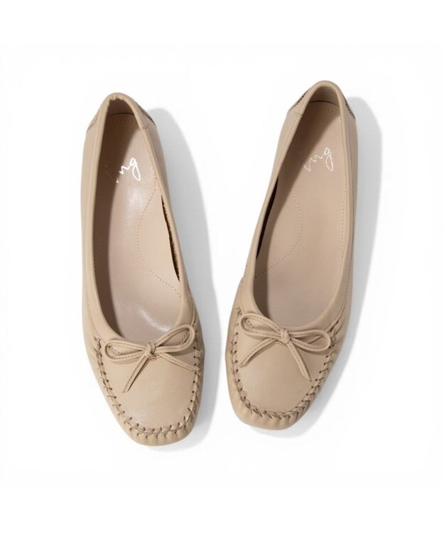 ing <ing>リボンモカシンシューズ オーク