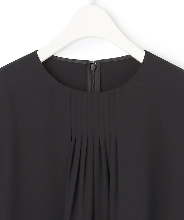 ICB L 【洗える】 ストレッチジョーゼット ブラウス ブラック系