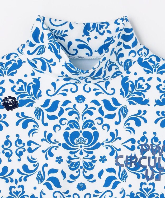 PW CIRCULUS 【吸水速乾 / UV遮蔽率99.5% UVカット / ストレッチ】【WOMEN】DELFT総柄 ロングスリーブモックT ゴルフウェア レディース スカイブルー系5