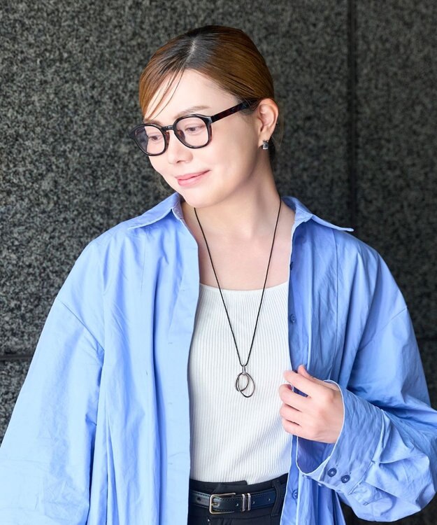 Phoebe 【限定セット】アーバンクロストップコードネックレス×ワンタッチワイドフープミニピアス シルバー