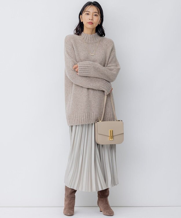 23区 ベビーアルパカ ビッグシルエット ニット ベージュ系