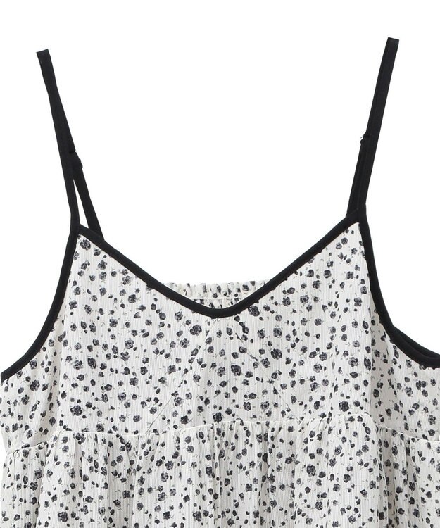 earth music&ecology 切替パイピングフラワーキャミワンピース Ivory