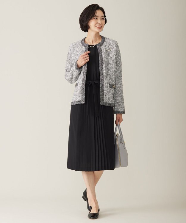 J.PRESS LADIES 【WEB限定カラーあり・洗える】TWEED ニット ジャケット ブラック系5