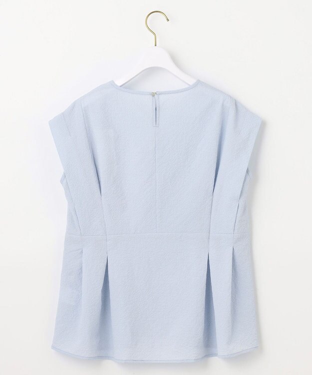 ANY SIS L 【洗える】カラミタンブラータック ブラウス サックス