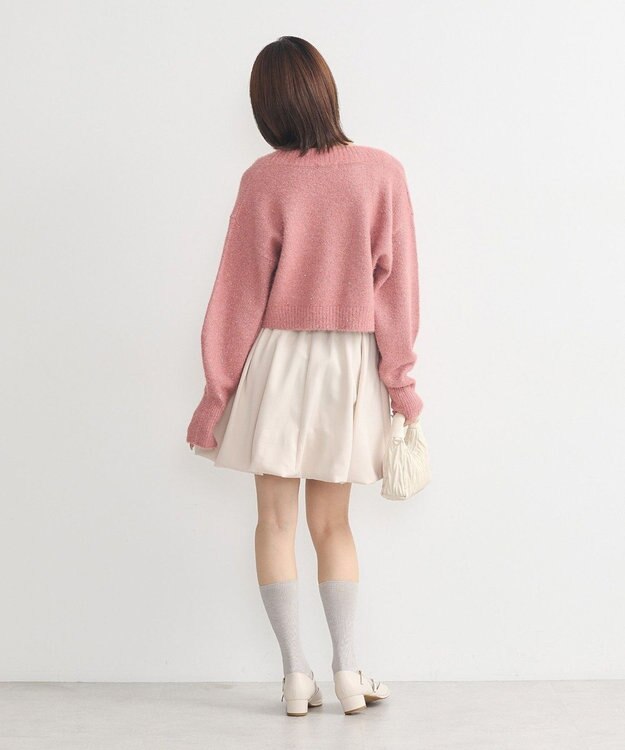 earth music&ecology ＳＥＴ２点スパンコールニットボレロ×タンク Pink