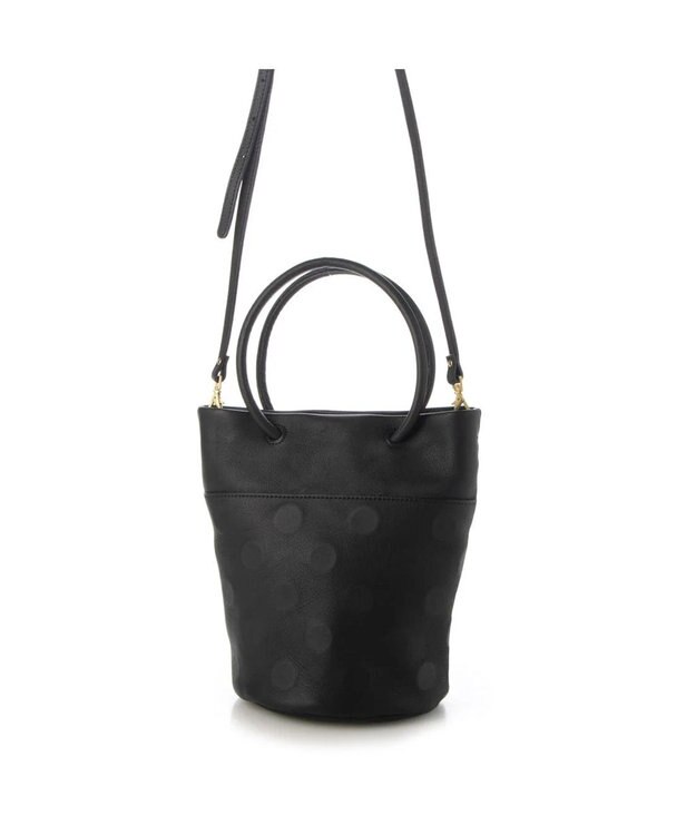 UNBILLION 【テレビ ドラマ着用アイテム】ペルケ perche / 姫路レザー丸手ハンドル2wayバケツバッグ ブラックドット