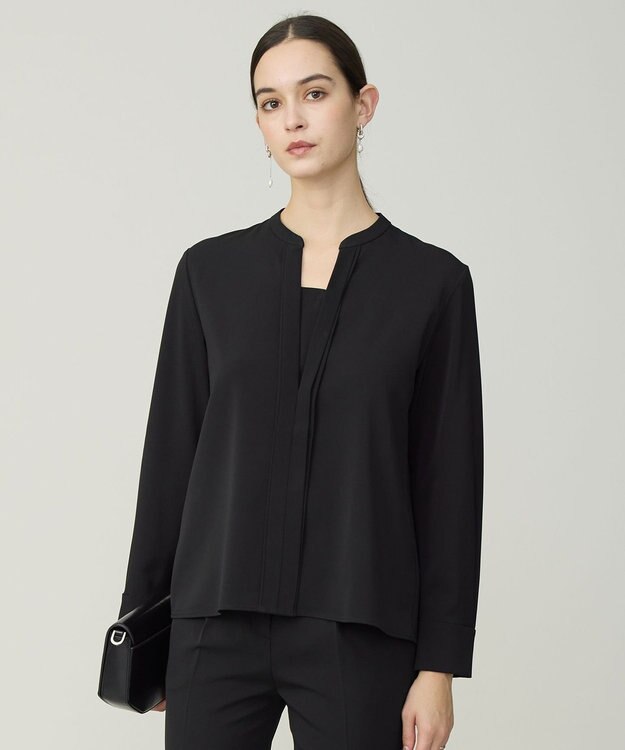 ICB L Fied キーネック ブラウス ブラック