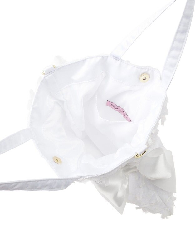 Maison de FLEUR レースダブルリボン２Ｗａｙトートバッグ Off White