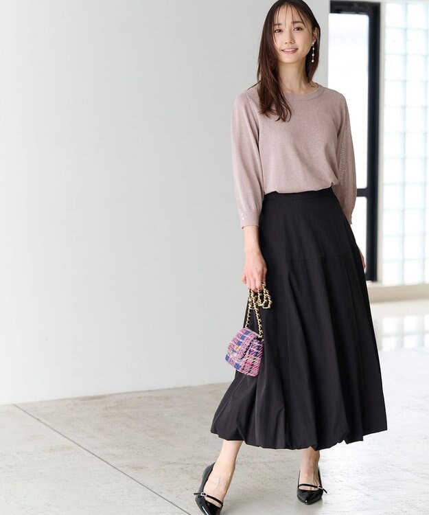 ANY SIS 【洗える】バルーン スカート ブラック