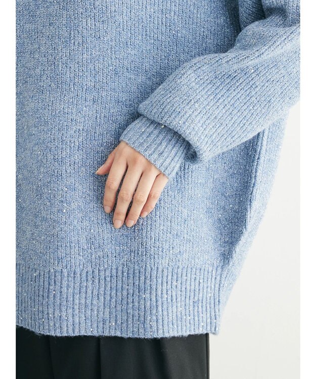 Green Parks ・Ｐｅｔｉｔ　Ｆｌｅｕｒ　ラメ＆スパンコールニット Blue