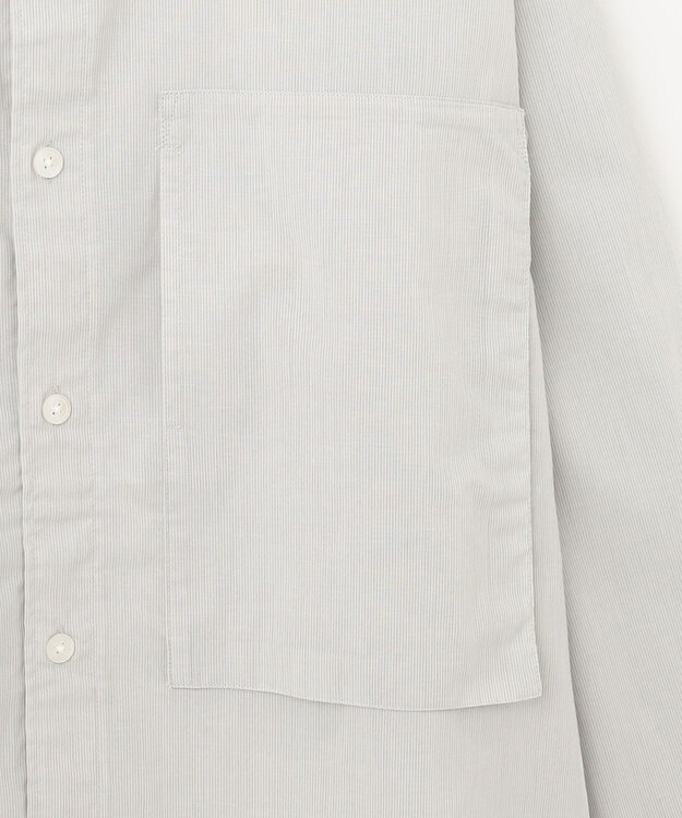 UNFILO MENS 【撥水】 コットンシャツ グレーストライプ