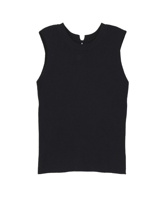 earth music&ecology 前後2WAYスリット釦タンクトップ Black