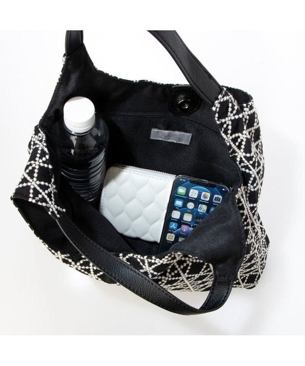 UNBILLION カシュカシュ cachecache / WEB限定刺繍2本手トートバッグ ブラック