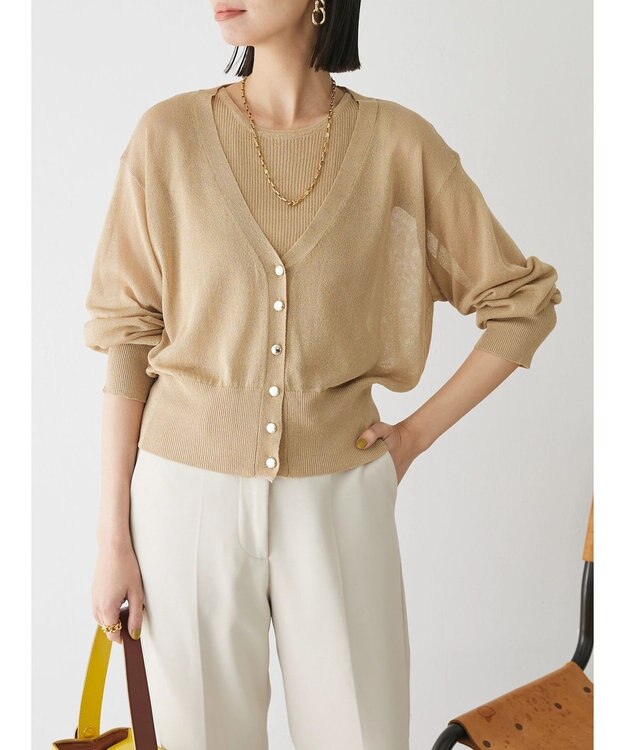 Green Parks シアーカーディガン＋タンクトップＳＥＴ Beige