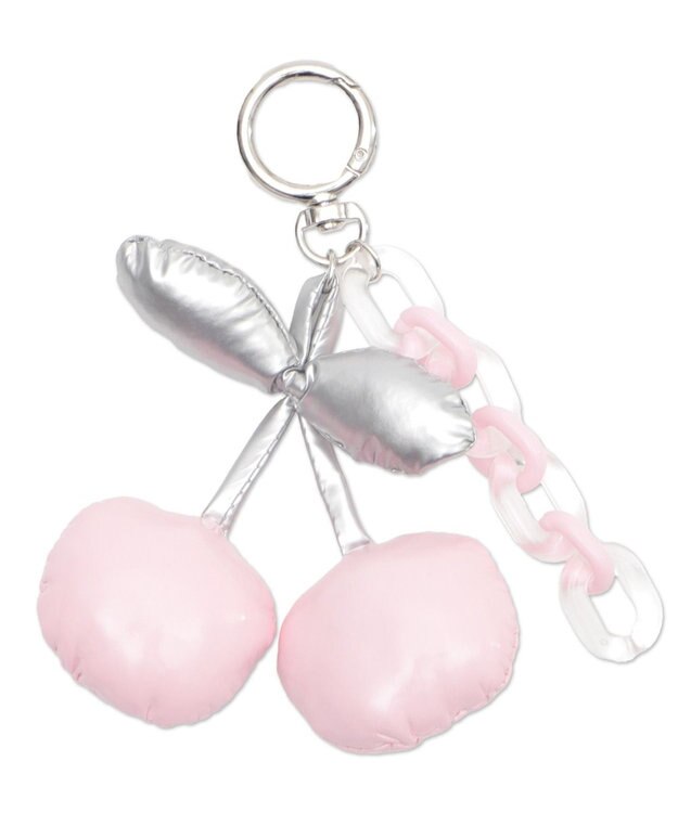 WEGO BIGチェリーチェーンキーホルダー ライトピンク