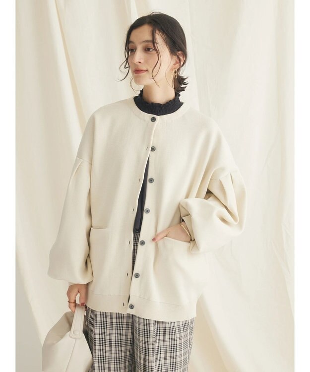 CRAFT STANDARD BOUTIQUE リサイクルポリエステルニットカーディガン Ivory