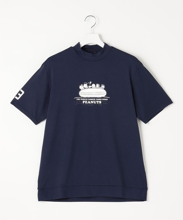 23区GOLF 【PEANUTS】【MEN】スヌーピーコラボ モックネックシャツ ネイビー系