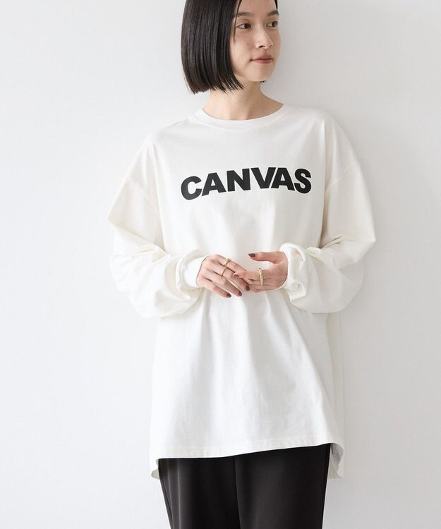AMERICAN HOLIC ＣＡＮＶＡＳロゴカットプルオーバー Off White