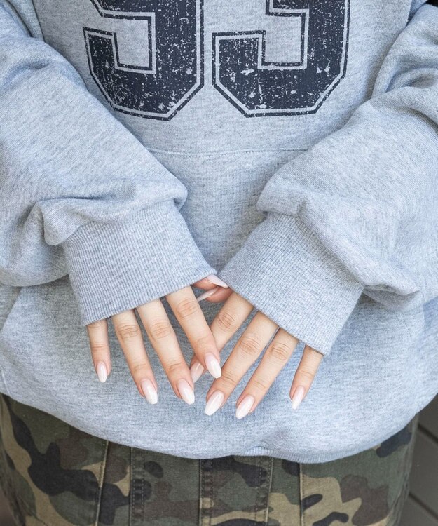 WEGO グラフィックプルパーカー 杢グレー