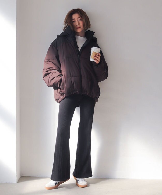 WEGO 【25年秋冬新作/ユニセックス着用ITEM/SMLサイズ展開】2WAYパファーブルゾン ブラウン