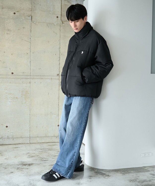 WEGO 【WEB限定/Sサイズ新登場/お気に入り登録者数5万人越えの大人気アイテム】U.S. POLO ASSN.別注パデッドジャケット ブラック