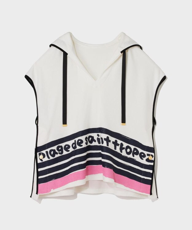 GRACE CONTINENTAL パイルポンチョフーディ ホワイト