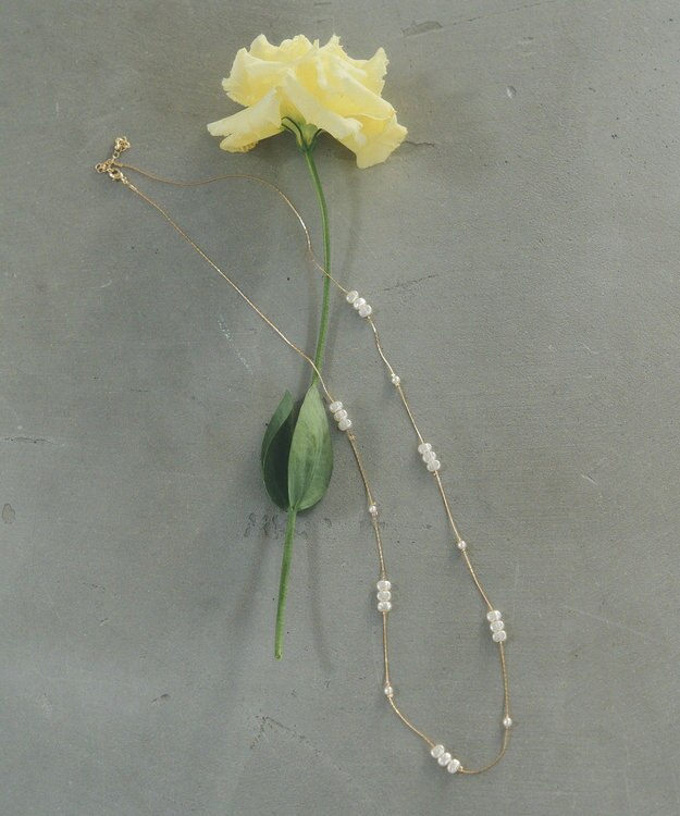 YECCA VECCA パールMIXロングネックレス Gold