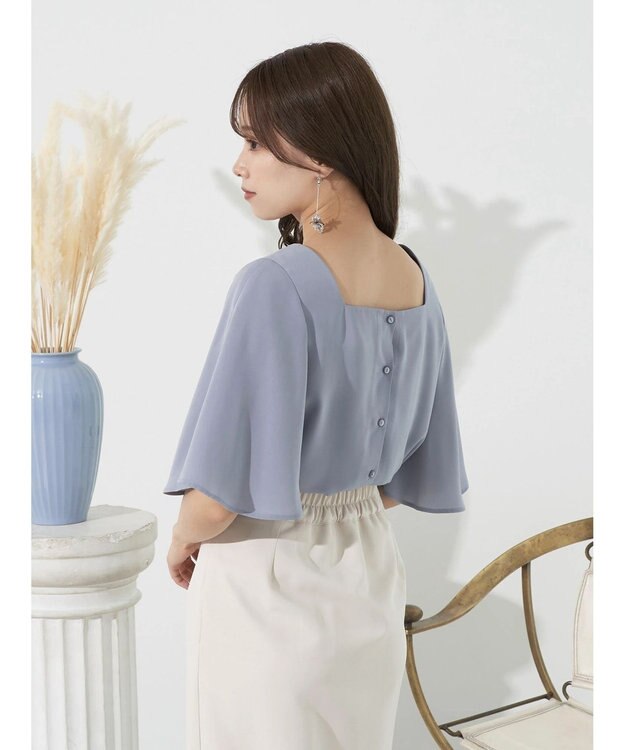 earth music&ecology ２ＷＡＹショルダースリットブラウス Off White