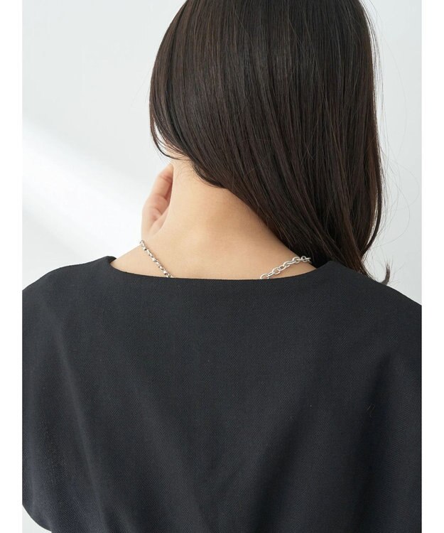 earth music&ecology ＳＥＴ２点ヘリンボーンベスト＋キャミドレ Black