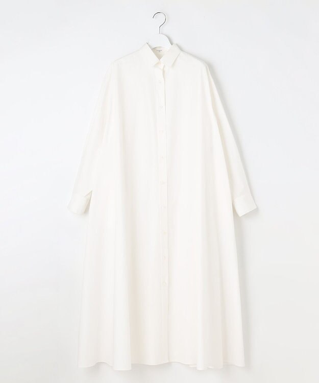 23区 L 【SLOW/一部店舗限定】タンブラーコットンブロード シャツワンピース ホワイト系
