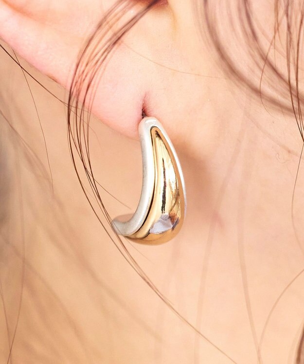 Tiaclasse メタルコンビラインピアス ゴールド×シルバー