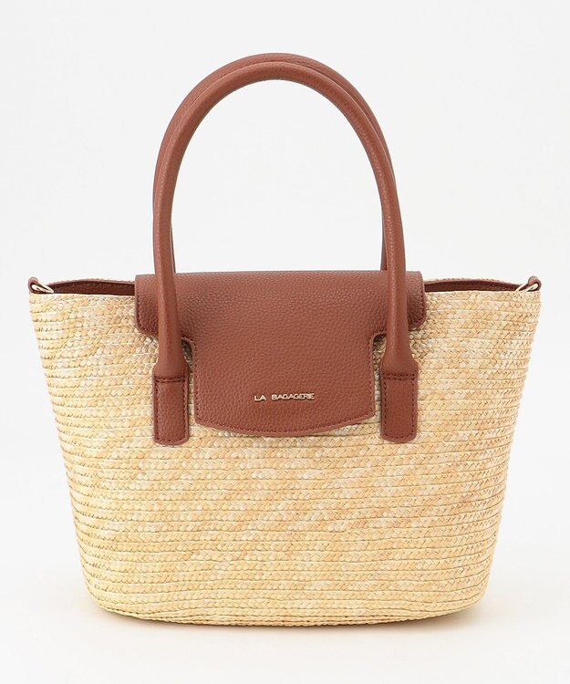 LA BAGAGERIE フラップ2WAYかごトートバッグ ナチュラル